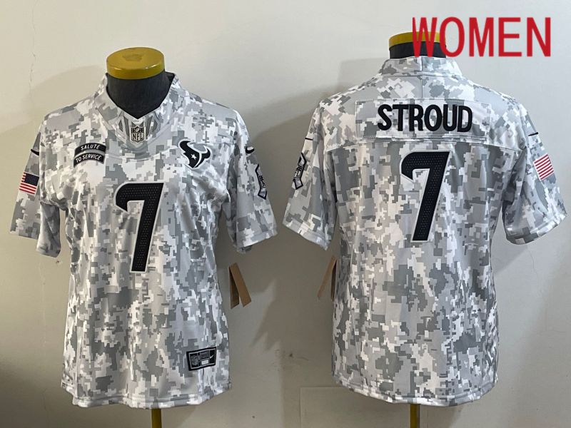 Women Houston Texans #7 Stroud Nike Arctic Camo 2024 Salute to Service Limited NFL Jersey style 1->kansas city royals->MLB Jersey